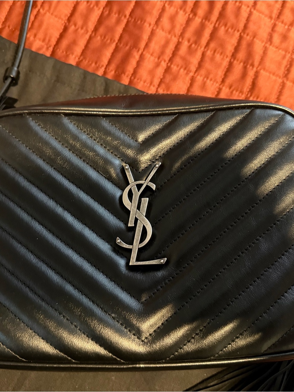YSL Lou Camera Bag Black Matelasse Calfskin